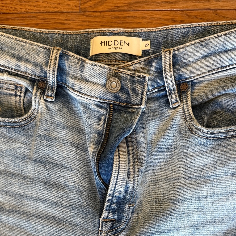 Hidden jeans - high rise wide leg raw hem super stretchy size 29 new without tag - Picture 4 of 9